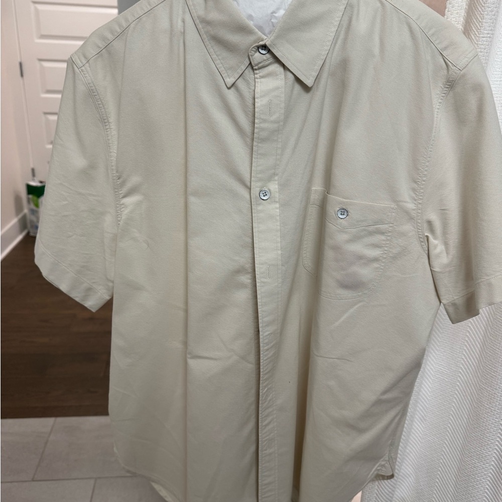 Rag & Bone Men’s Cream Short Sleeve Shirt